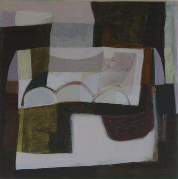 Ann Davies (b.1966), mixed media, Untitled abstract, label verso, 26 x 26cm
